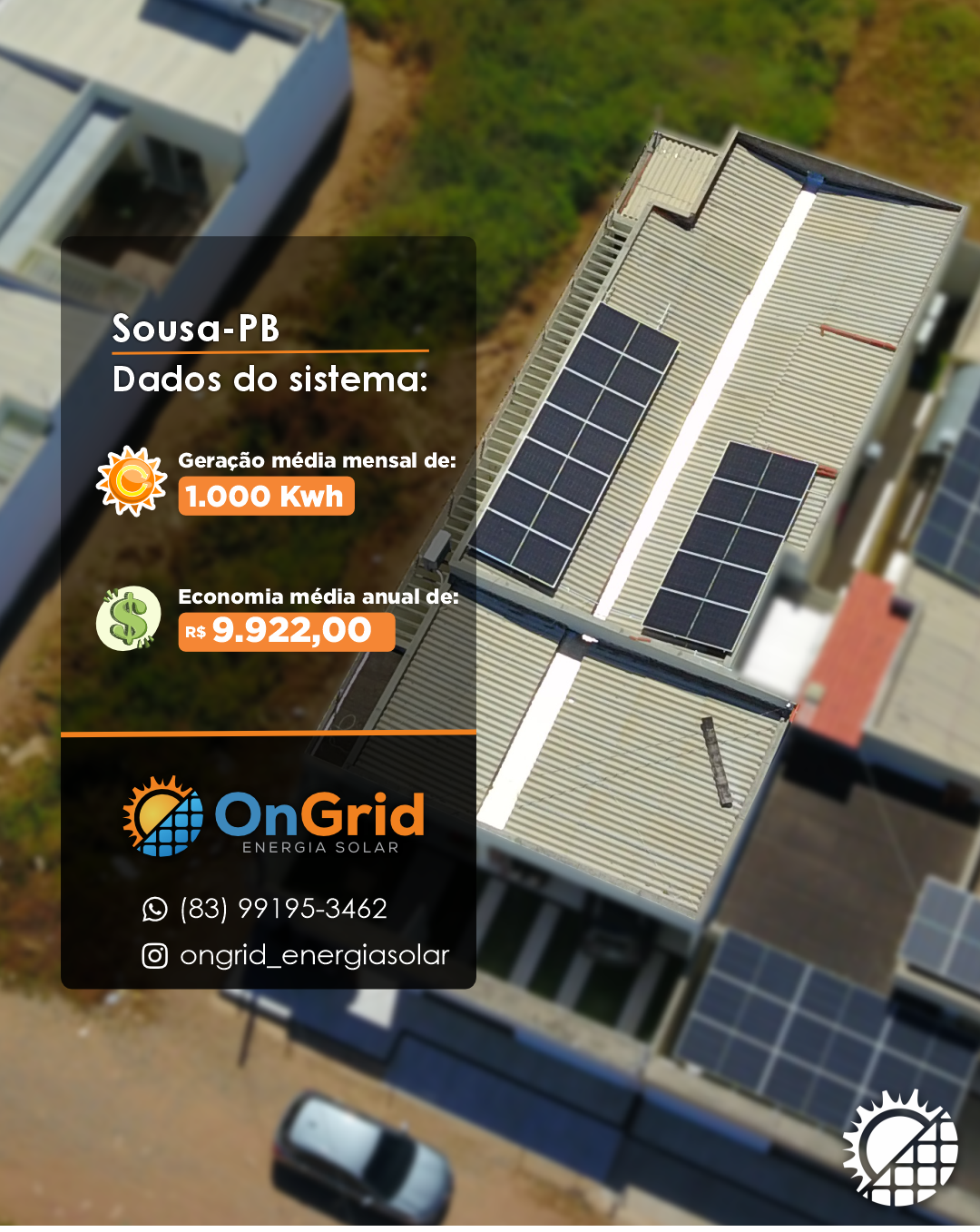 Sistema de 1.000 kWh/mês — Sousa-PB
